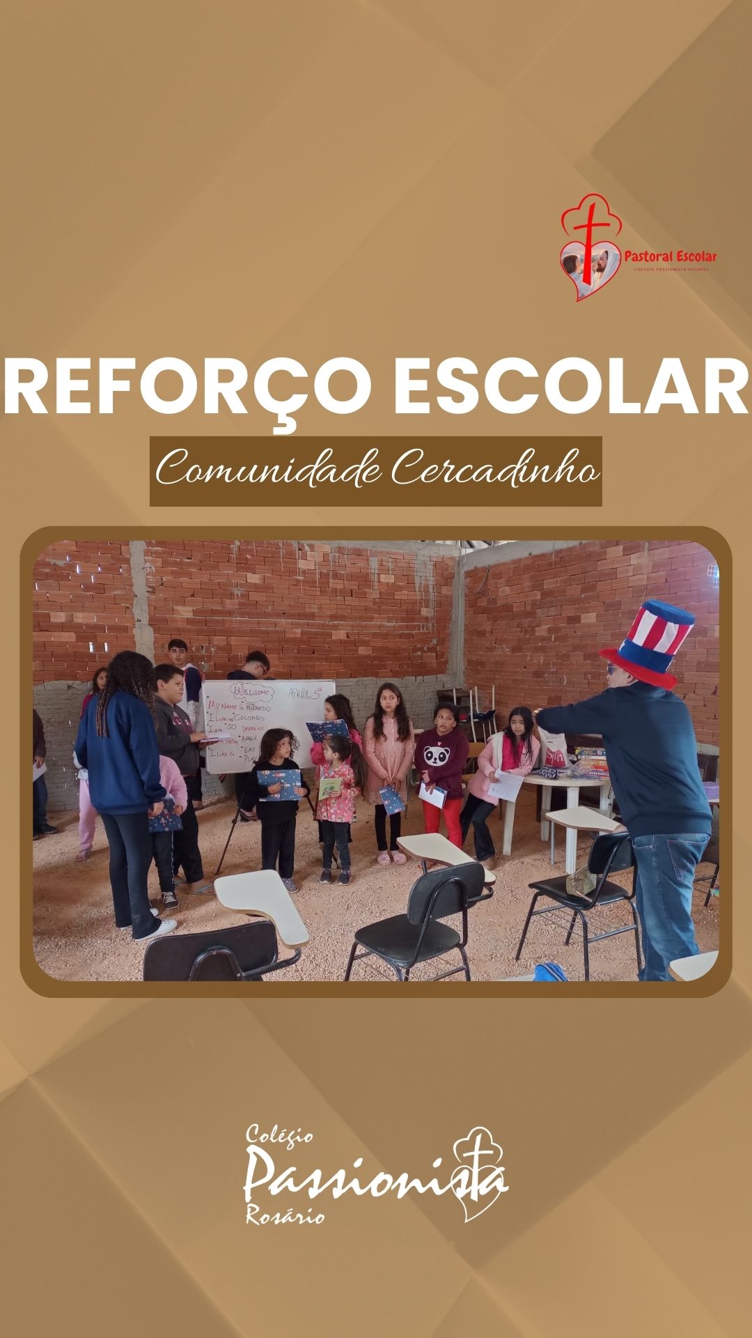 Refor�o escolar - Comunidade do Cercadinho - Ros�rio Rede Passionista de Educa��o