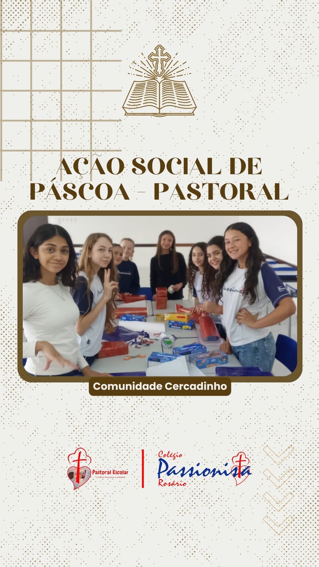 A��o social de P�scoa - Comunidade Cercadinho - Ros�rio Rede Passionista de Educa��o