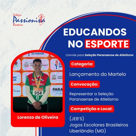 Parab�ns, Lorenzo! Parab�ns, PR� FUTURO! - Ros�rio Rede Passionista de Educa��o