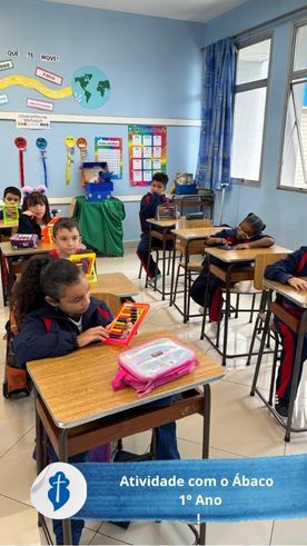 Atividade com o �baco - 1� Ano - S�o Paulo da Cruz Rede Passionista de Educa��o