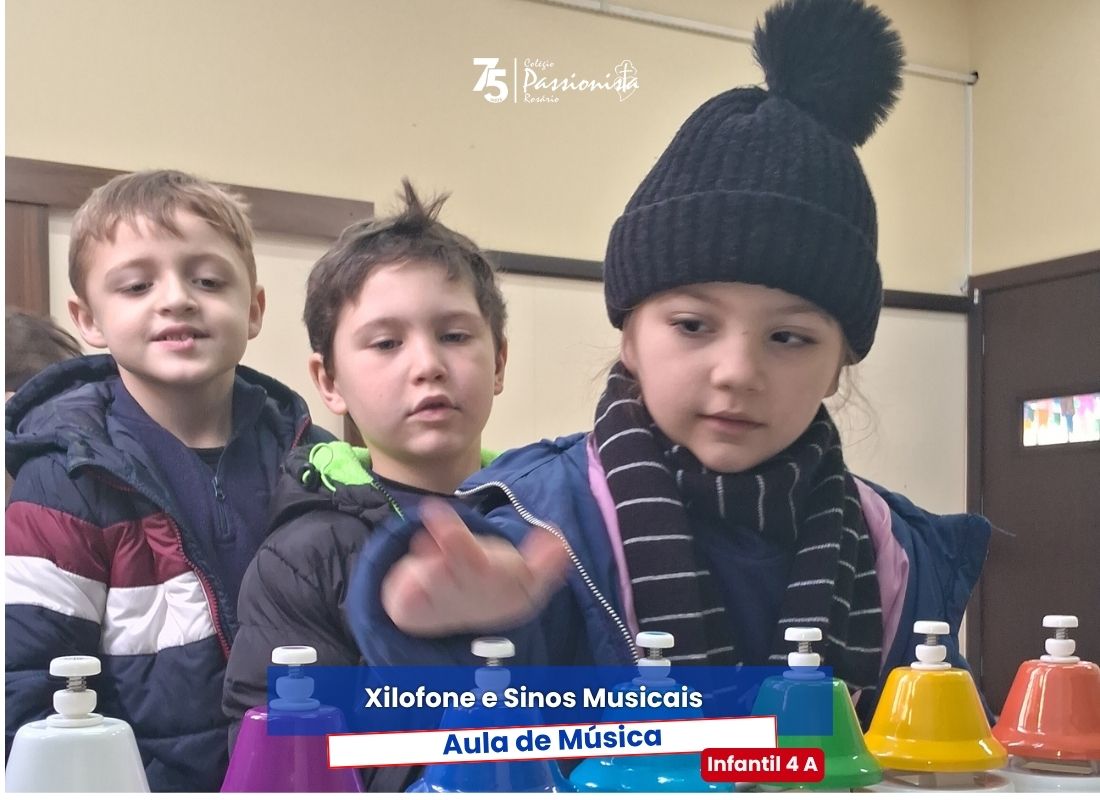 Descobrindo a m�sica de forma divertida - Infantil 4 A - Ros�rio Rede Passionista de Educa��o
