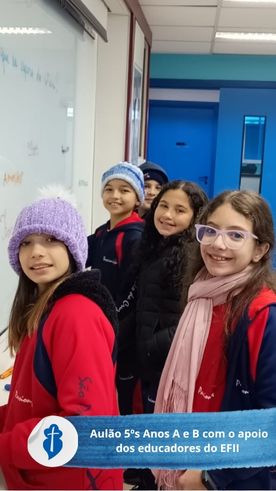 Aul�o dos 5�s Anos A e B com o apoio dos educadores do EFII - S�o Paulo da Cruz Rede Passionista de Educa��o
