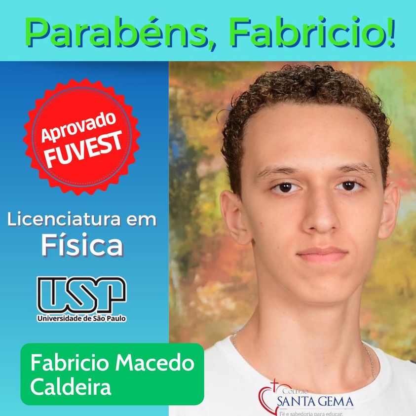 Aprovado na USP - Santa Gema Rede Passionista de Educa��o