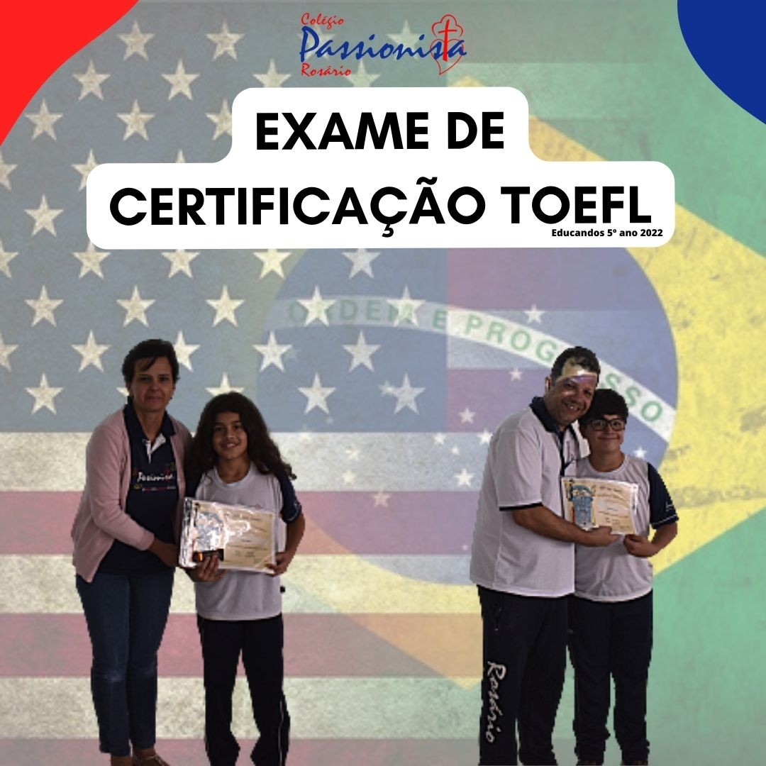 Certificado TOEFL - Ros�rio Rede Passionista de Educa��o