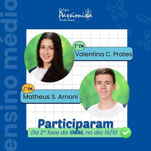 Olimp�ada Brasileira de Matem�tica - Santa Gema Rede Passionista de Educa��o