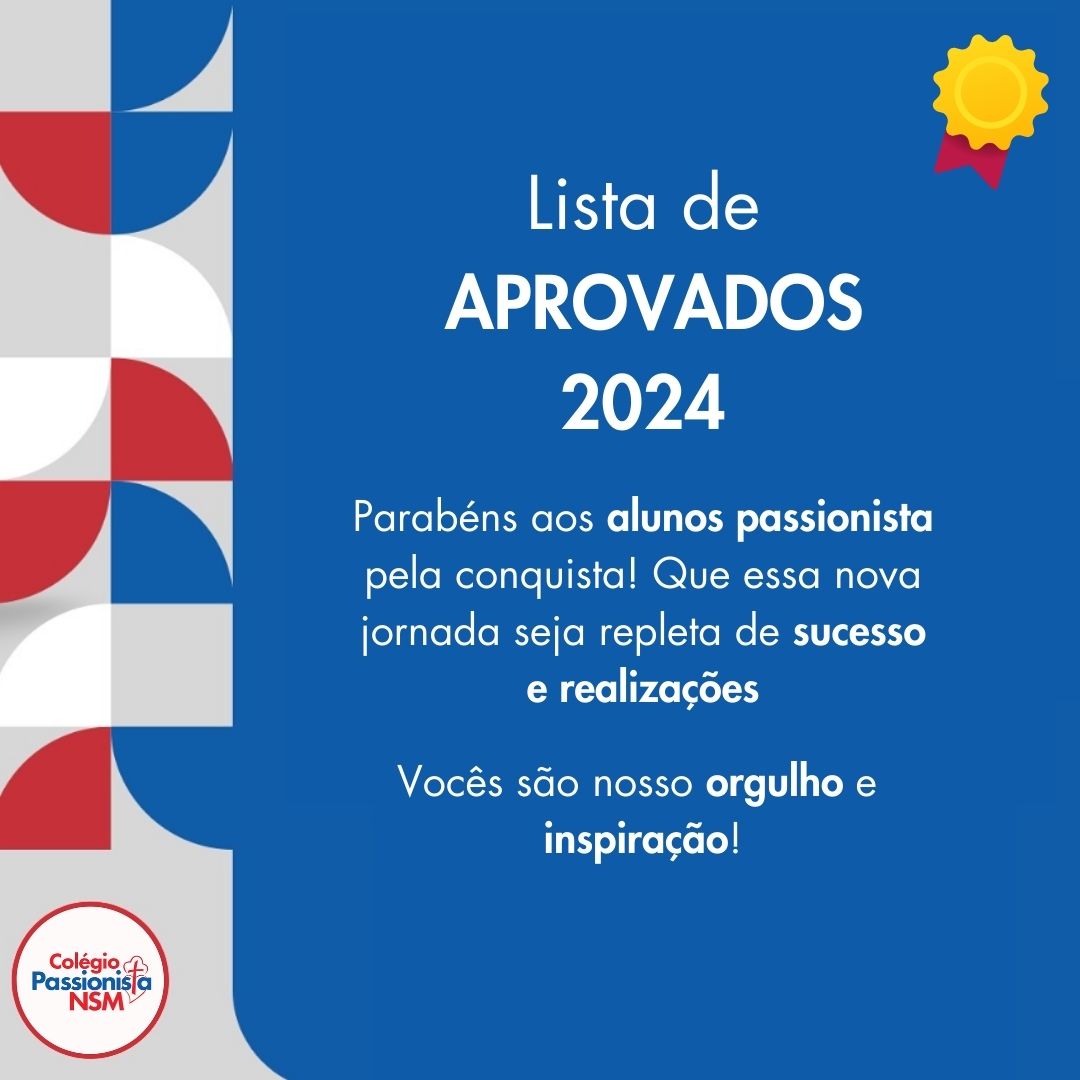 Lista de Aprovados 2024 - Nossa Senhora Menina Rede Passionista de Educa��o
